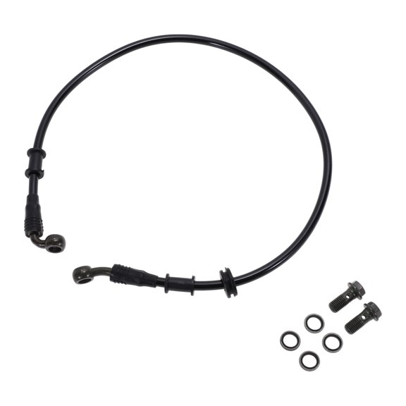 70cm Motorcycle Brake Clutch Oil Hose Line Screws Washers Motorcycle Hydraulic Brake Line for Motorcycles Dirt bikes ATV Black