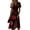 Deep Red, variant on Womens Halloween Dresses Candy Pumpkin V Neck Horror Midi Dresses Ghost Skeleton Short Sleeve Funny Dresses, 3XL