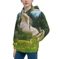 thumbnail image 2 of Pofeuu Horse Rearing Up In The Field Print Kids Pullover Hoodies Warm Thick Hooded Sweatshirt with Packet for Boys Girls-Large, 2 of 6