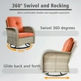 thumbnail image 4 of Ovios 3 Pieces Patio Furniture Set 2 Swivel Rocking Chairs Wicker Glider Chairs with Side Table for Backyard or Balcony, 4 of 8