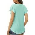 thumbnail image 4 of FAIWAD Women's Summer Ruffle Cap Sleeve Tank Tops Casual Round Neck Ribbed Knit Sleeveless Blouses, 4 of 4