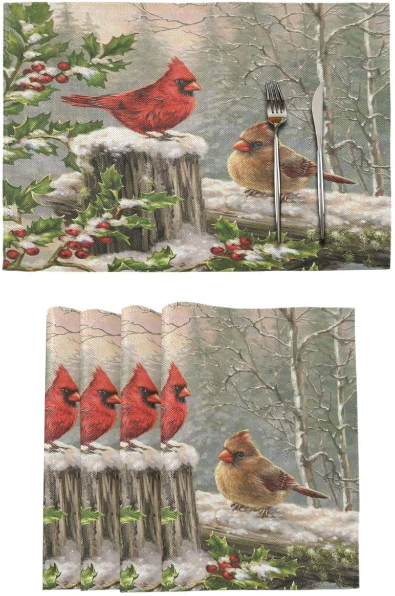 Multicolored Pillow Perfect Christmas Cardinal Placemat Set 13 x 18 2 Pack 