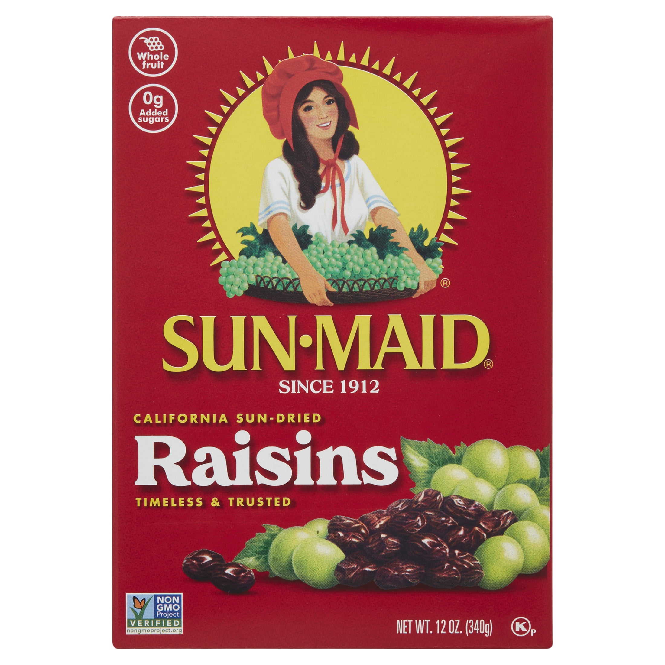 Sun-Maid California Sun-Dried Raisins, Dried Fruit Healthy Snack, 12 oz