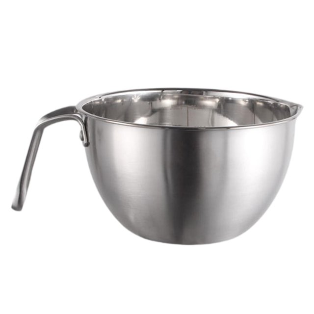 Olla de acero para derretir velas, caldera de fondo plano, herramienta de cocina, olla para derretir velas, fácil de limpiar, cuenco para derretir Identificación.16cm