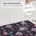 thumbnail image 5 of Sikiie Roses Flowers Dish Drying Mat, Kitchen Counter Mat, Self Drying Mat for Kitchen Counter Dish Drying Pad ,for Dishes, Utensils, Pots and Pans（24" x 18"）, 5 of 7