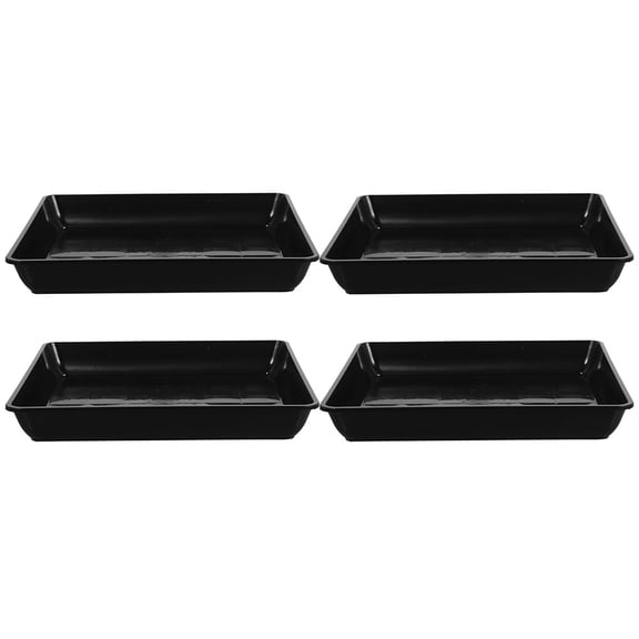 Guyelim 4-Pack Plastic Plant Pot Saucers Rectangle Drip Trays for Flower Pots and Indoor Outdoor Plants