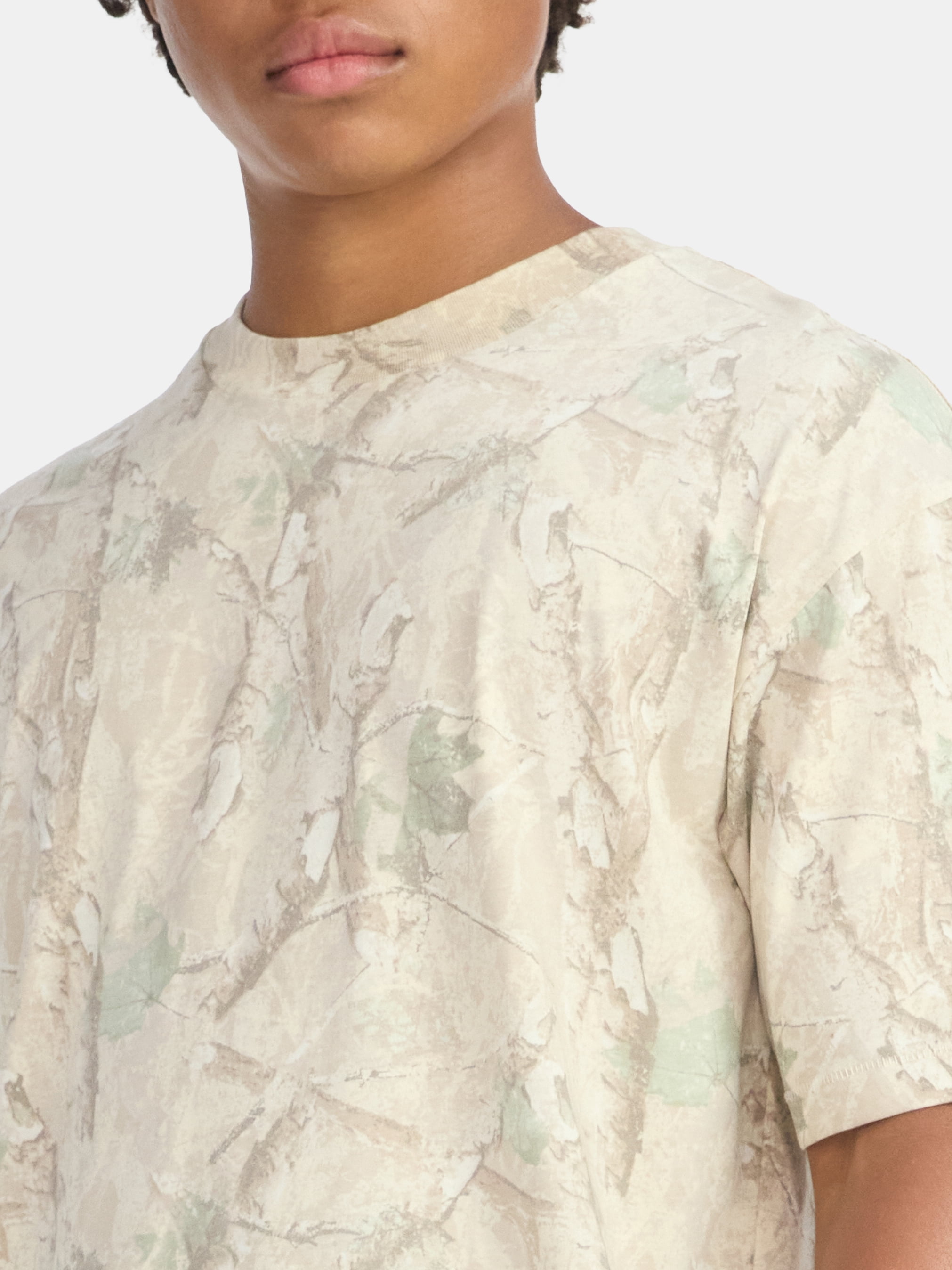 No Boundaries Cotton Oversized Cropped Tee with Short Sleeves, Men's and Big Men's XS-5XL