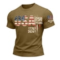 thumbnail image 2 of Mens 250 Anniversary USA Shirt Crew Neck Tops American Flag Tshirt Short Sleeve Tee Patriotic 1776-2026 Shirts 250th Anniversary Shirt Mens Tops Coffee XXXXXL, 2 of 5