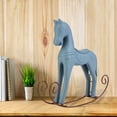 thumbnail image 4 of Beautiful Rocking Horse Toy, Mediterranean Style Exquisite Vintage Painted Rocking Horse, Creative For Kid, Toddler Birthday Children's Day Gifts, 4 of 8