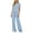Blue, variant on BADHUB Women's Summer 2 Piece Lounge Sets Cap Sleeve Tops Wide Leg Pants Workout Sets Loose Casual Tracksuit Brown L