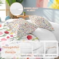 thumbnail image 3 of Colorful Spring Floral Bedding 3 Piece Duvet Cover Set Queen Size, Farmhouse Botanical Summer Soft Microfiber Comforter Cover with Zipper Closure & Pillowcases, Wrinkle & FadeResistant Quilt Cover, 3 of 9