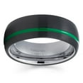 thumbnail image 2 of Black Tungsten Wedding Band 8mm Green Tungsten Ring Anniversary Ring Men & Women Gunmetal Ring Black Tungsten Ring, 2 of 2