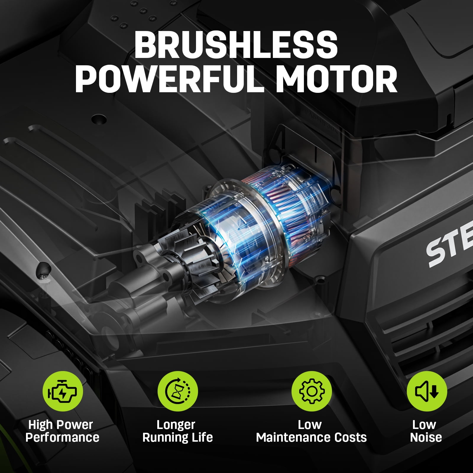 Steelite 2x21V 15-Inch Cordless Dethatcher and Scarifier with Brushless Motor, 2-in-1 Battery Powered Dethatcher with Removable 11.9-Gallon Collection Bag and 2 x 4.0 Ah Batteries