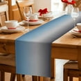 thumbnail image 6 of Grey Ombre Table Runner, Navy Blue Gray Gradient Modern Abstract Art Washable Cotton Linen Table Runners 60 Inches Long, Dresser Scarf Runner for Coffee/TV Stands/Kitchen/Cabinets 13''x60'', 6 of 8