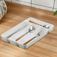thumbnail image 3 of Vntub 4 Compartment Silverware Drawer Organizer Tray, Storage Container for Kitchen, Utensil Divider for Spoons Forks Knives Tableware（2PCS）, 3 of 5