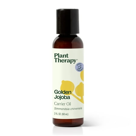 Plant Therapy Jojoba Golden Carrier Oil 2 oz 100% Pure, Cold-Pressed, Natural and GMO-free Moisturizer and Carrier Oil for Essential Oils