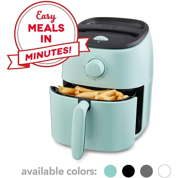 Dash Tasti-Crisp 2.6qt Air Fryer, Aqua - Auto Shutoff, Non-Stick Basket