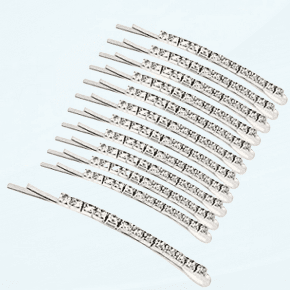 Silver Rhinestone Hair Pins, 12pcs Crystal Bobby Pins for Women Girls