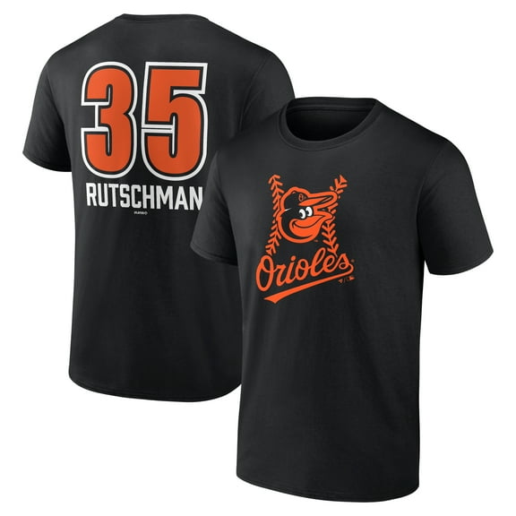 Men's Adley Rutschman Black Baltimore Orioles Fastball Player Name & Number T-Shirt