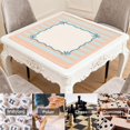 thumbnail image 6 of Peach Blue Striped Ribbon Frame Mahjong Mat 31.5x31.5 Inch | Non-Slip And Noise Reduction Mah Jong Table Mat Cover with Carrying Bag For Mahjong Lovers, Poker, Board Games And Dominoes, 6 of 7