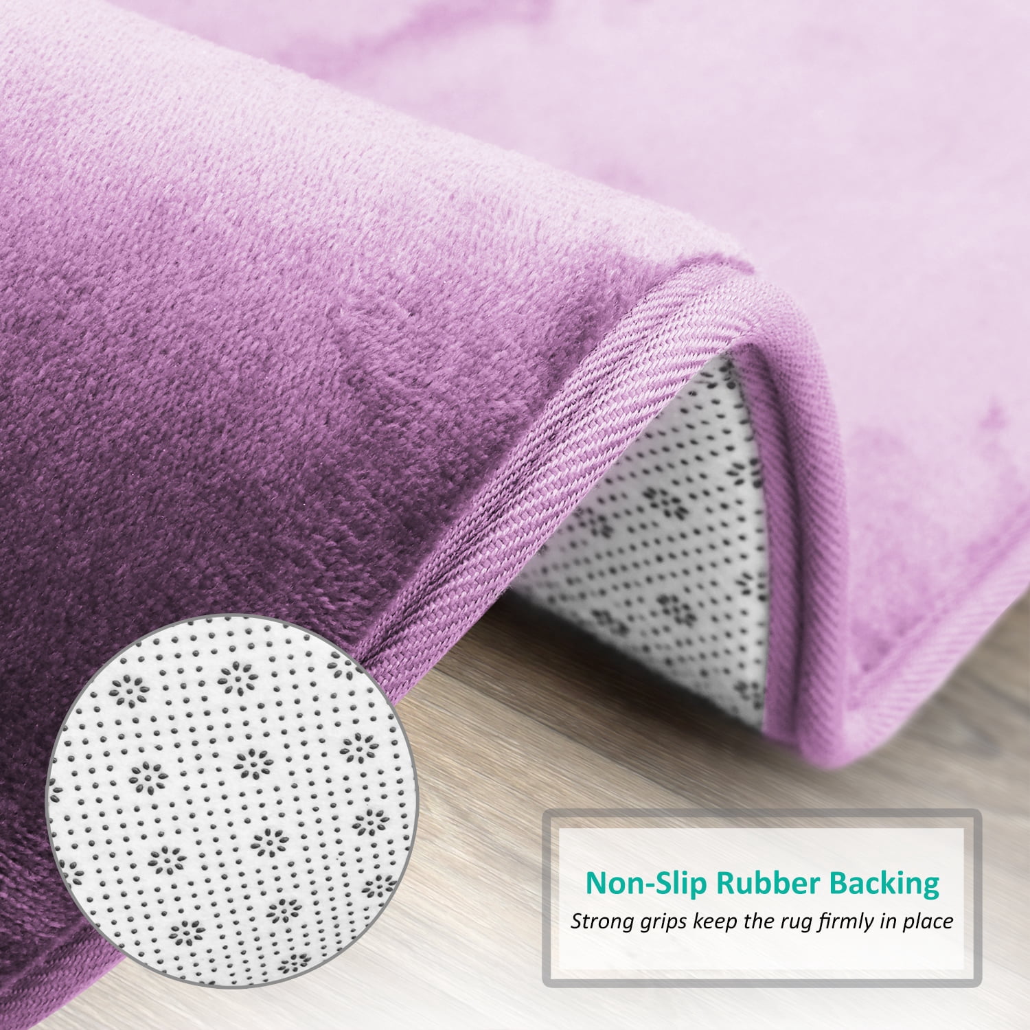 Clara Clark Soft and Plush Lavender Dream Memory Foam Bath Rug, 17'' x 24''/20'' x 32'', (2 Count)