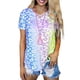 thumbnail image 3 of Camiseta con cuello en V, manga corta, para niña, para mujer, camiseta con estampado de verano, azul, XXL sidaley AP001867-29, 3 of 5
