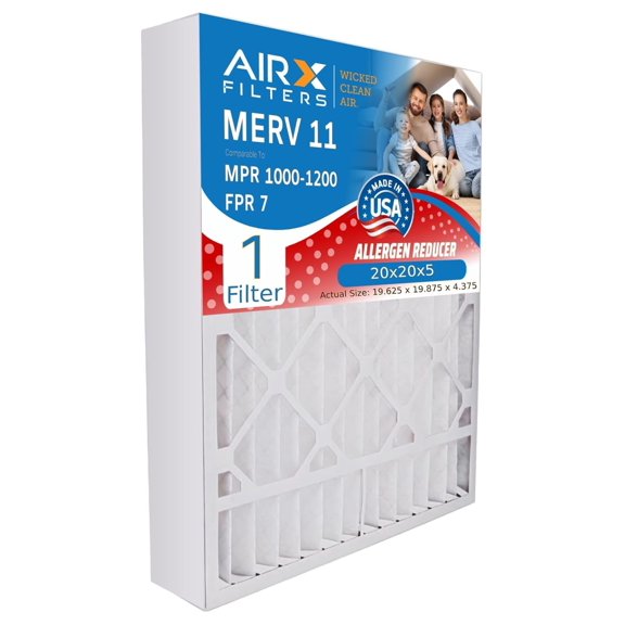 WICKED CLEAN AIR. 20x20x5 Air Filter MERV 11 Compatible with FC100A1011 Furnace Filter 1 Single Filter