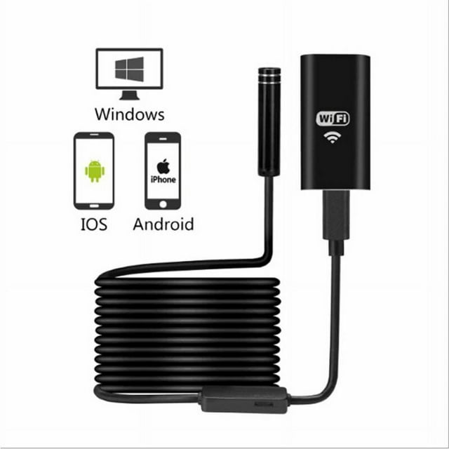 WiFi Endoscope Inspection Camera 720P HD Endoscopic Snake Cable IP67 Waterproof Camera with 8 LED for Android iOS iPhone Mac Windows PC-16.4ft/5M