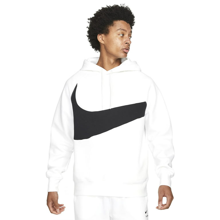 Vijfde dief zonnebloem Men's Nike White/Black Sportswear Swoosh Tech Fleece Pullover Hoodie - S -  Walmart.com