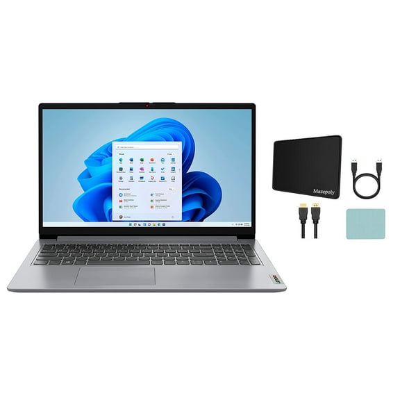 Newest Lenovo Ideapad Laptop PC - 15.6" FHD Touch Screen, AMD Ryzen 7 5700U, 12GB DDR4 Memory, 512GB SSD - Cloud Grey, Windows 11 - Numerical Keyboard, SD Card Reader, Webcam Mazepoly Accessories