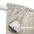 thumbnail image 4 of Blue Flower Swag Curtains for Kitchen/Bedroom/Living Room, Spring Farmhouse Country Floral Plant Beige Scalloped Curtains 63 Inch Long, Window Swag Topper Curtains Valances 2 Panels Set 36"x63", 4 of 8