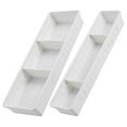 thumbnail image 1 of UPOUART 2Pcs Small Parts Storage Organizer Rectangular White PP Plastic Home Use, 1 of 8