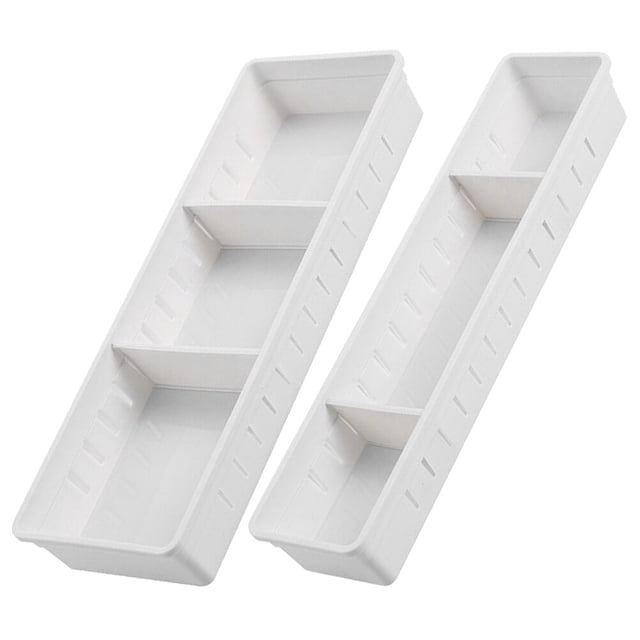 UPOUART 2 Pcs Organisateur de Rangement pour Petites Pièces Rectangulaire Blanc Plastique PP Usage Domestique