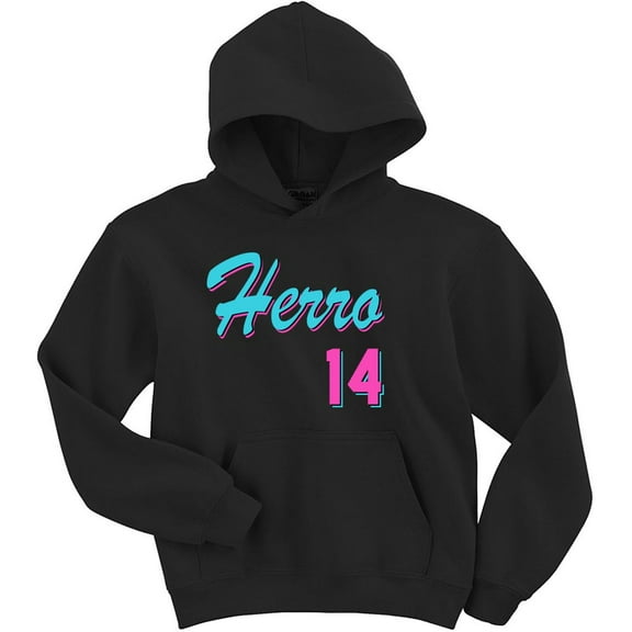 BLACK Heat Tyler Herro Vice City Logo Hooded Sweatshirt ADULT