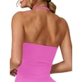 thumbnail image 4 of IDOPIP Workout Sets for Women Seamless Scunch Butt Lifting Impact Leggings Longline Strappy Halter Sports Bra Top 2 Piece Gym Active Outfits, 4 of 7