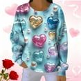 thumbnail image 2 of Fewfanhot Women's Clothing Heart Graphic Printed Fall Sweaters Cute Long Sleeve Pullover Jumper Crew Neck Lightweight Sweater, 2 of 6
