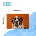 thumbnail image 2 of BaHomeck placemats Set of 4 rectangle Linen Cotton Placemats for Dining Table Washable Heat Resistant,18*12inch,Saint Bernard With Orange Background, 2 of 4
