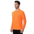 thumbnail image 3 of High Visibility Safety T-Shirt Long Sleeve Hi Vis Reflective Workwear for Men | 100% Polyester Crew Neck Tee, Moisture-Wicking Safety Neon Orange Size 3XL Tee Shirt, 3 of 6