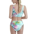 thumbnail image 3 of Picia Dragonfly Floral Women's High Waisted Bikini Scoop Neck Swimsuit Two Pieces Bathing Suit-XX-Large, 3 of 8