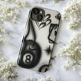 thumbnail image 5 of Graffiti Street Art Phone Case, Airbrush 8-Ball & Playing Card Tattoo Aesthetic Protective Cover for iPhone 16 15 14 13 12 11 Pro Max Plus Mini, 5 of 6