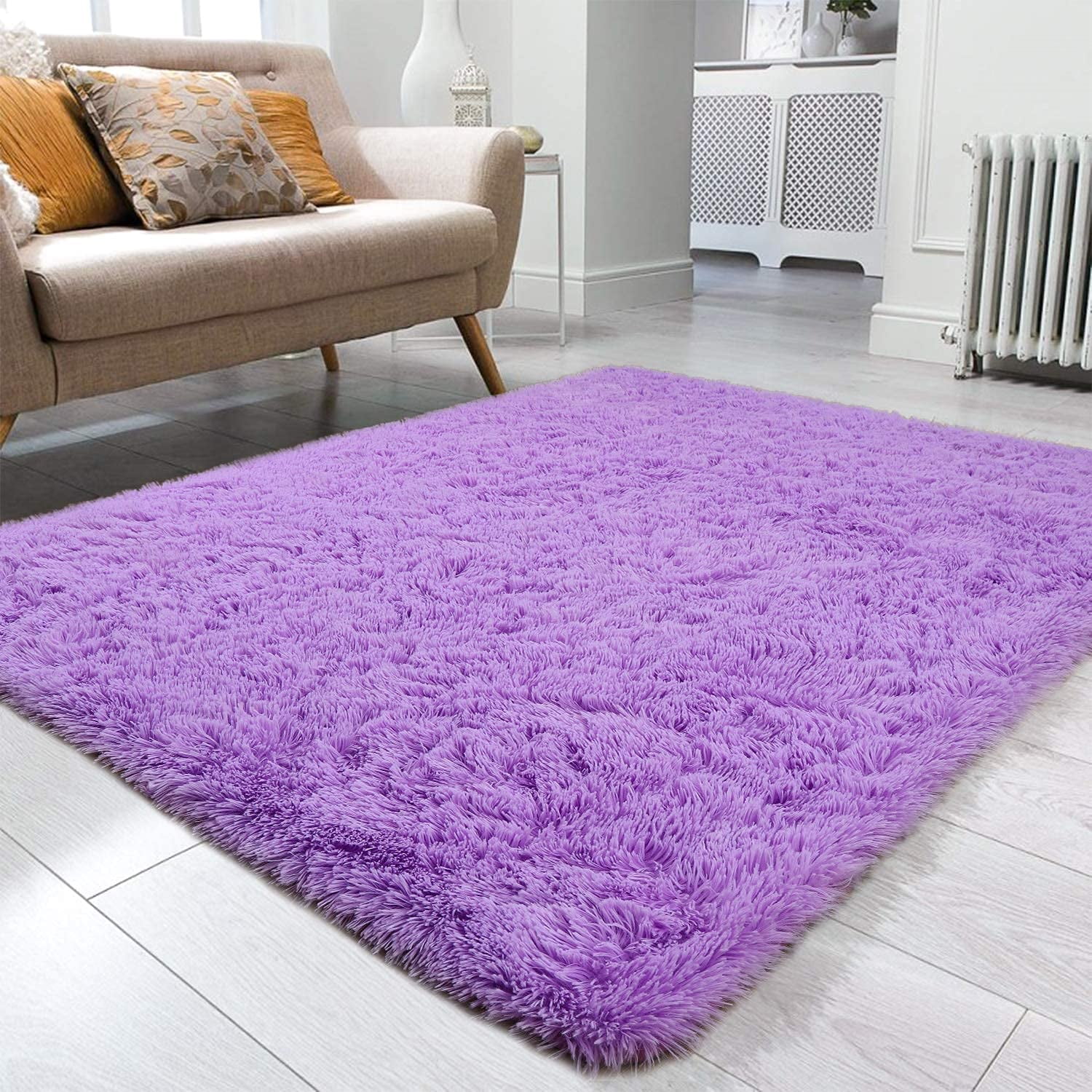 Junovo Fluffy Bedroom Rug Plush Fuzzy Rugs for Kids Room Living Room