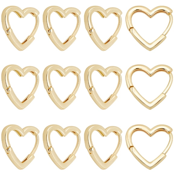 6 Pairs Huggie Heart Earrings 18K Gold Plated Brass Love Heart Shaped Hoop Earrings for Women Jewelry Gifts Valentine