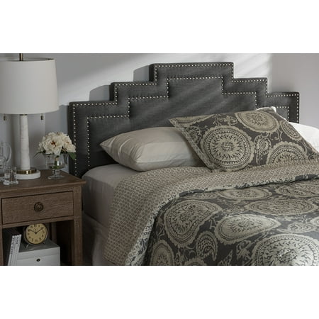 Baxton Studio Sophia Modern and Contemporary Dark Grey Fabric King Size