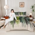 thumbnail image 4 of Manfei Green Ombre Bedding Comforter Set 2pcs, Watercolor Artwork Twin Comforter Sets, Vintage Oil Painting Bedding Set, Microfiber Bedroom Decor, 4 of 8