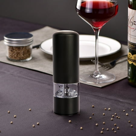 

Hopeup Smart Pepper Mill Stainless Steel Battery Powered Adjustable Pepper Grinder for Household