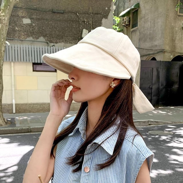 Sombrero para Gorras Protección Mujeres Cola Visera Sombrero para diario Beige Hugo Sombrero de sol para mujer