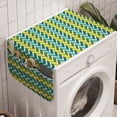 thumbnail image 1 of Abstract Washing Machine Organizer, Pattern of Wavy Motifs with Herringbone Design and Zigzag Shapes, Anti-slip Fabric Top Cover for Washer and Dryer, Fern Green and Yellow Green, by Ambesonne, 1 of 1