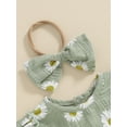 thumbnail image 4 of Bagilaanoe Newborn Baby Girl Summer Rompers Daisy Print Short Sleeve Bodysuits + Headband 3M 6M 12M 18M Infant One Piece Jumpsuit, 4 of 7