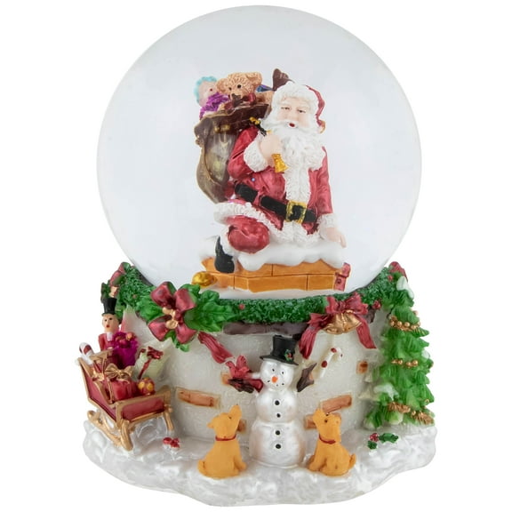 Northlight Santa Claus in Chimney Musical Christmas Snow Globe - 7"