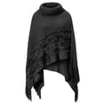 thumbnail image 5 of LELINTA Womens Autumn Winter Knitting Batwing Poncho Knit Top Sweater Coat Winter Cape Outwear Fashion Oversized Loose Baggy Pullover Jumper, One Size, 3 Colors, 5 of 7